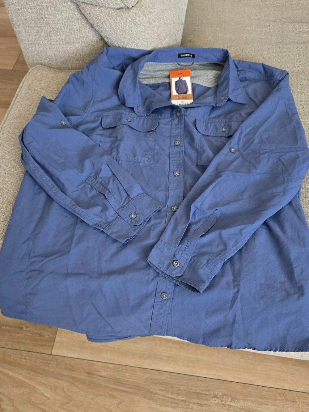 Eddie Bauer Blue Women's Button-Down Utility Shirt XXL NWT